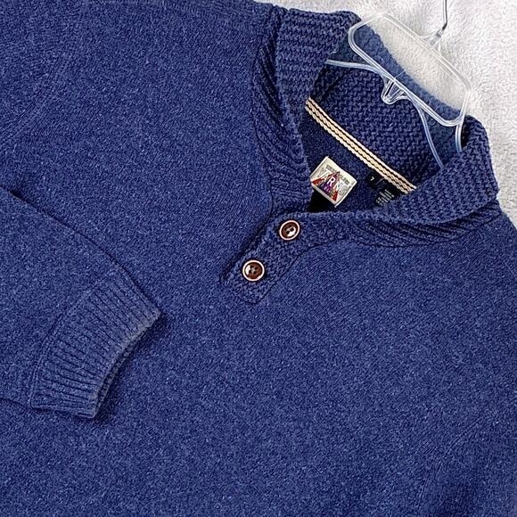 Ted Baker Other - Ted Baker Sweater Mens 7 (3XL) Blue Technicolour Yarns Wool Shawl Collar Luxury